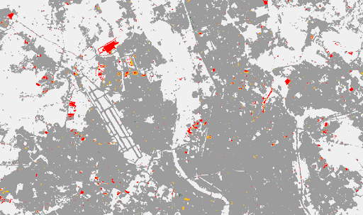 Carte Urbanisation Toulouse entre 2015 et 2018