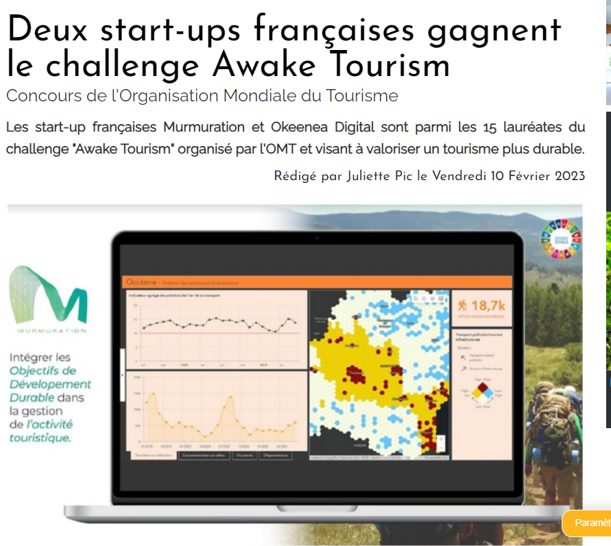 Deux start-ups françaises gagnent le challenge Awake Tourism