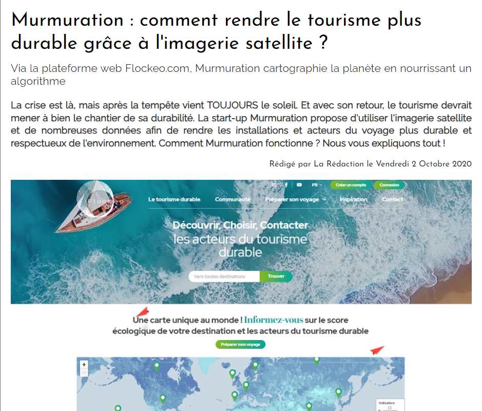 Murmuration : comment rendre le tourisme plus durable grâce à l'imagerie satellite ?