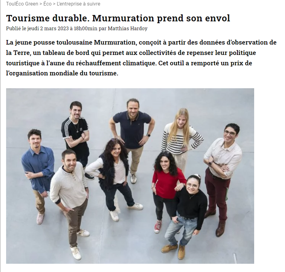 Tourisme durable. Murmuration prend son envol