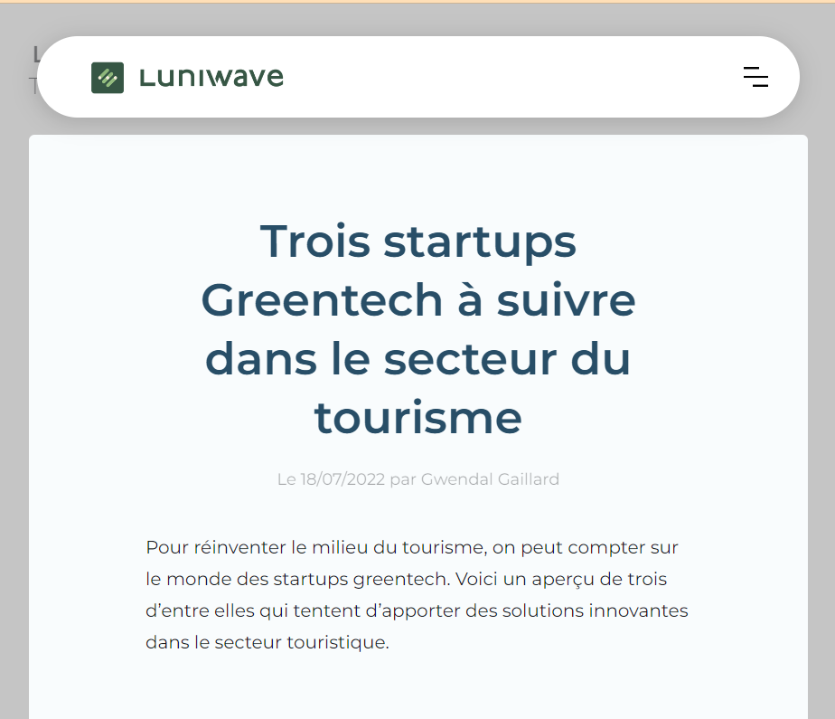 Trois startups Greentech à suivre dans le secteur du tourisme