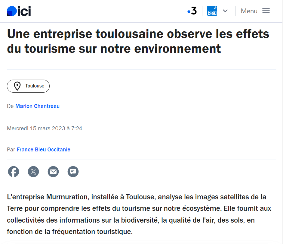 Une entreprise toulousaine observe les effets du tourisme sur notre environnement