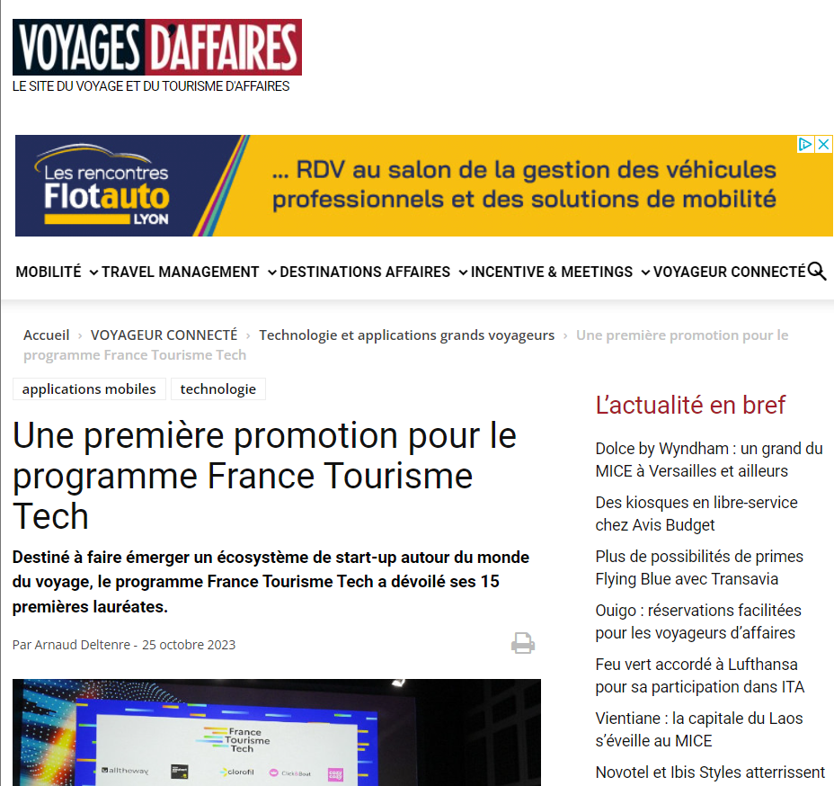 Une première promotion pour le programme France Tourisme Tech