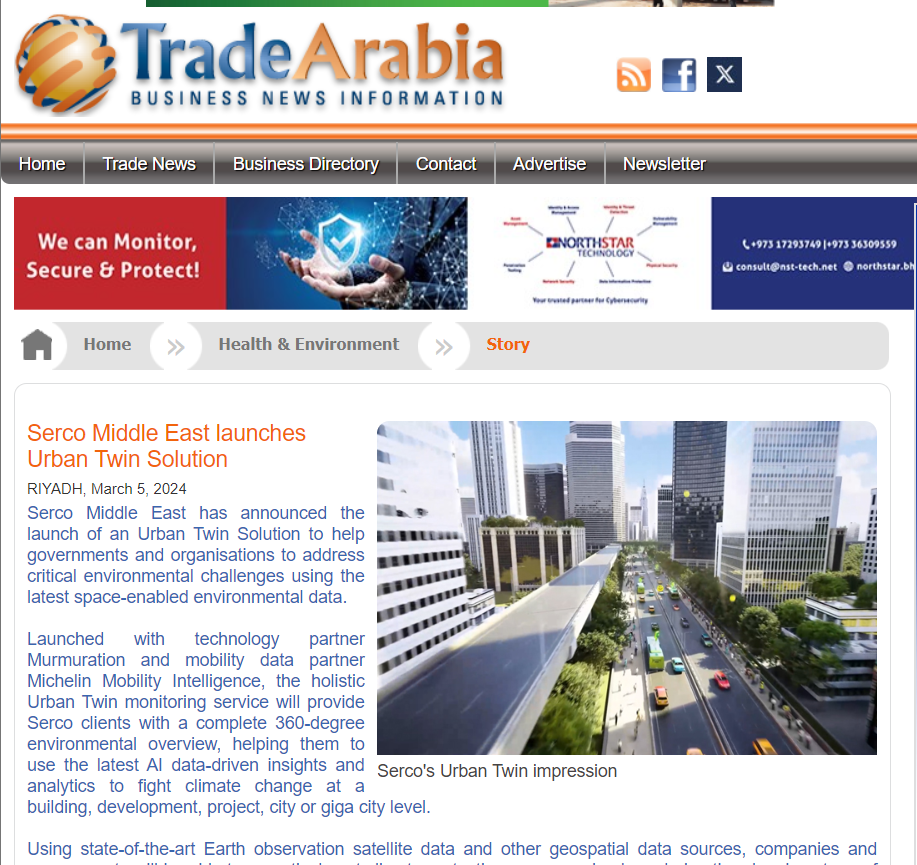 Serco Middle East lance la solution Urban Twin