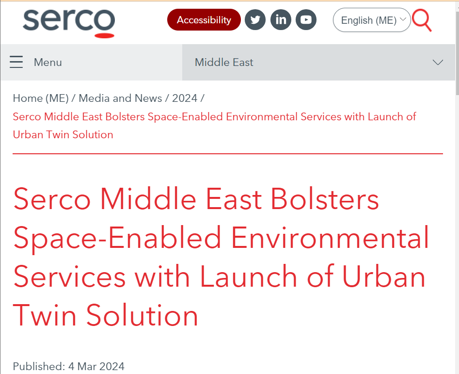 Serco Middle East Unveils Urban Twin Solution, Tackling Environmental Challenges with AI